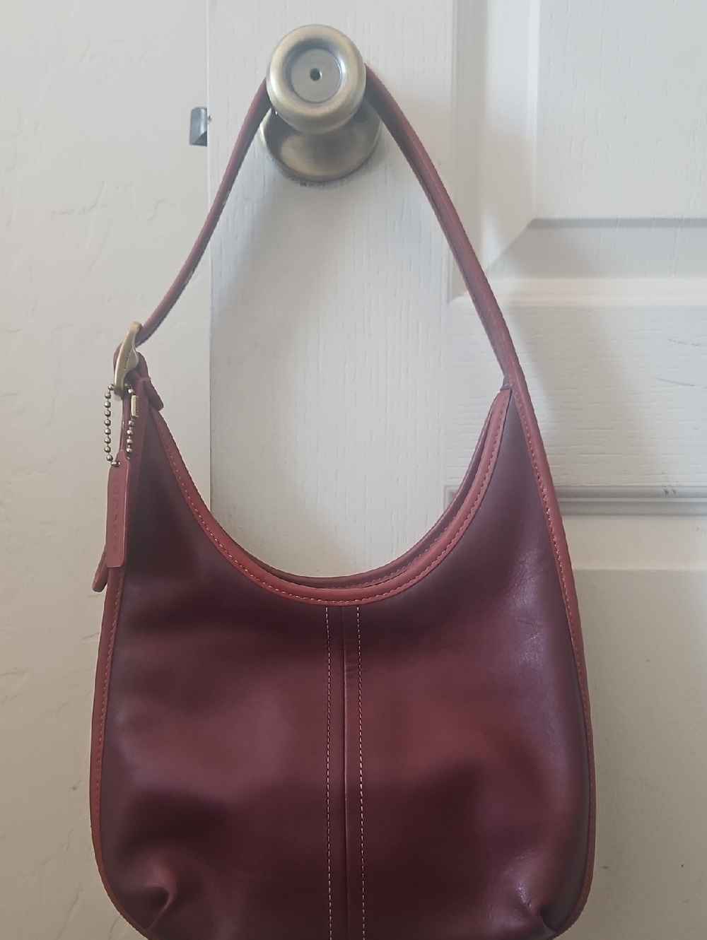 Coach Burgundy Leather Shoulder Bag